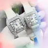 Liefhebbers van autoliefhebbers van autotimer Kijkt voor vrouwen Men Square Lady Girl Square Arabische cijfers Metaal Goede kwaliteit Koe Leer Regel Romeinse Tank Dial Bracelet Bekijk geschenken