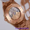 AP Sports Wrist Watch Epic Royal Oak 15400or Mens Watch 18K Rose Gold Black Face Automatique mécanique Swiss Famme Watch Luxury Gold Watch Diamètre 41 mm