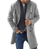 Trench maschile cappotto da uomo inverno giacca lunga a doppio petto.