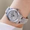 Montre-bracelets Top Women's Hand Plein de diamants haut de gamme grand dialloque Quartz Party Watch imperméable en acier en acier horloge FA180