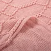 Couvertures à lancer en tricot texturé avec gland 50x60 y confortable Jacquard léger pour la chambre de canapé et la couverture officielle 240326