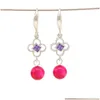 Boucles d'oreilles en lustre en peluche de style antique