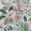 Table Cloth Seamless Floral Pattern With Spring Flowers Pink Turquoise Color Round For Home Party Wedding 60 Inches