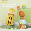 Baby Bath Toys New Cute Duck/Elephant Baby Shower Bath Toys Children Water Play Spinner With Sug Cup Waterwheel Games Childrens Bath Toys L48