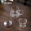 Muggar | Mountain Big Cup 830 ml glas skapande med täckfilter koppar transparent te