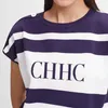 T-shirts pour femmes Chch Fashion Classic 2024 Knitwear Vintage Stripes Fit Casual Fit Tricotted Courts courts