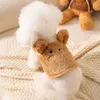Hundkläder tecknad flanell tvåbenig hängspänning för husdjur fleece tröja varm liten och medelstor valp katt i hösten vinter