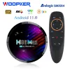 Box Woopker H96 Max X4 Smart TV Box Android 11 Amlogic S905X4 8K AV1 Player multimédia 4 Go 64 Go BT4.0 Double Contrôle vocal WiFi Set supérieur