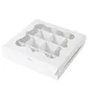 Lagringsflaskor 24/10 st Bakery Boxes Paper Cake With Clear Window 16 Grids DIY White Cookie Multivera presentförpackning