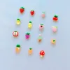 Analyzer 200pcs/bag Cute Big Size Fruit Apple Pineapple Strawberry Cherry Peach Decoration Resin Decoration Nail Art Decorations