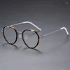 Lunettes de soleil Frames 2024 Titanium Ultralight Screw Eyeglasses Acetate Lunes Handmade Mens Mens Women Myopia Rx ABLE