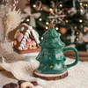 Kubki świąteczne filiżanki do kawy zimowe wakacje Mugchristmas Tree Milt Tea Cup Kubek z pokrywką owsianki śniadanie