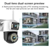 Kameror 4K 8MP 4G YOOSEE IP CAMERA Dual Lens PTZ WiFi Camera Dual Screen Auto Tracking Tvåvägs Audio Color Night Vision Security Camera