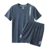 Snabbtorkande sportdräkt Mens som kör kortärmad Summer Ice Silk T-shirt med tillagda fettkläder Basket Training Fitness ZDVP