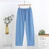 Moda feminina Sonowar Spring Autumn Women Cotton Sleep Pants Feminino de alta qualidade Lounge Wear calças Ladies Casual Plaid Home