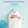 Bio -Baumwoll -Kapuze -Babytuch Neugeborene Kinder Bademantel super weiche Badetuch Cartoon Ohren schlafende Swaddle Wrap für Jungen Mädchen