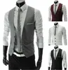 Мужские жилеты Outerwear Groomsmens Vest 2015 Корейская стройная подгоня