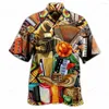 Casual shirts voor heren muziek Hawaiiaans shirt mannen mode korte mouw strand blouse kleding camping roeping roeping over kraag