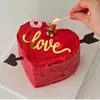 Fournitures de fête coeurs de mariage gâteau topper or acrylique amour coeur décoration engagement dessert toppers cuit bricolage accessoires de décoration