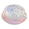 Tassen Untertassen Einfache Kaffee Tasse Untertasse Bone China Muster Kaffee 150 ml Nachmittag Tea Tasse Set Freund Geschenke Tazas Küche Getränkeware