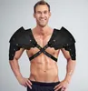 Medieval Retro Mens Shoulder Armor Adjustable Faux Leather Guard Multilayered Pads On Chest Elbow Knee8266799