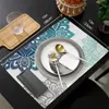 Table Mats Mandala Modèle Gradient Placemat pour la restauration Vole de table 4 / 6pcs Cuisine Plat Pad Counter Top Home Decoration