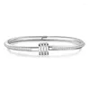 Bracelet en acier inoxydable 316L incrusté cristal petit bracelet de taille interface spirale bijoux de femmes bijou bijou inoxydable pour femme