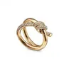 band designer ladies rope knot ring with diamonds fashion rings for women classic jewelry gold plated rose wedding wholesale