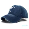 Boll Caps märke min broderade tvättade denim baseball mössa för män svart vintage y2k hattar