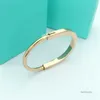 Steel Bangle Designer Lock Bracelet Silver Rose Gold Bracelets for Women Jewelry with Velvet Bag Rvvq