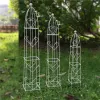 Suporta 105/85/68cm de metal garden trellis altura de planta de suporte para plantas em vasos de vidra