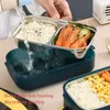 Ciotole Box per pranzo portatile 2 strati Bento in acciaio inossidabile Lunchbox Compartiment a prova di perdita per perdite per perdite per