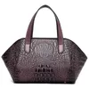 Cordon de cordon d'âge moyen du sac pour femmes sac à main sac à main motif crocodile féminin en cuir rétro messager mature femme