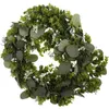 Decoratieve bloemen groen decor nep slingerveer eucalyptus plastic boerderij kransen voor binnenshuis vooraan