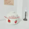Bowls Creative Strawberry Ceramic Instant Noodle Bowl Korea Ins Cute Girl Heart Student High-Simue Dormitory Office Stora kapacitet