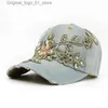 Caps de balle Cowboy Baseball Hat Womens printemps / été d'eau diamant fleur cowboy Cowboy Sunshade Fashion Leisure Suncreen Sports Hat Vintage Hat Q240408