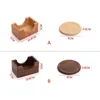 Tea Trays 7Pcs Japan Style Wooden Placemat Round Heat Resistant Pad Coffee Cup