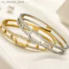 Charm Bracelets Fashion Style Charm Bangle Designer Bracelet Crystal Jewelry Accessories 18K Gold Plated 925 Silver Girls Bangle High Quality StaN32F