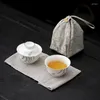 TeAware Setleri Bir Kişiler İçin Taşınabilir Seramik Çay Seti Set Seçilmiş Yutuk Hızlı Kupa Depolama Boşluğu Çantası Seyahat