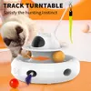 Pawpartner Cat Smart Teaser Toy Pet Turntable Catching Training Toys Toys USB充電4 in 1子猫レーザートラックボール240401