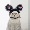 猫のキャリアハロウィーンコスチュームヘッドバンドは、マスカレードのための輝く眼球面白いホラーペットビッグアイド帽子弾性ヘッドピース