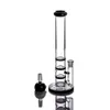 Glass straight tube bong with 3 colored honeycomb perc dab rig hookahs water pipe with 14mm joint