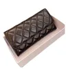 Classic Black Long Wallets Vintage Lambskin Quilted Diamond Gold Metal MultiCard Coin Purse Womens Mens Handbag Holders Designer 2277211