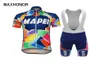 Rowerowe koszulki Mężczyzn Sets Shortsleeve Classic Jersey Zestaw 3D Pad MAILLOT Rower Odzież Retro Top BIB Pants Maxhonor5612187