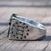 Vintage 1776 Independence Day Ring Heavy Sugar 14K Gold Cowboy Men Rings Double Guns Punk Gothic Ring Mens Biker Jewelry