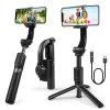 Estabilizador de cardan Phone celular 1 eixo móvel estabilizador Gimbal 360 ° Rotação Auto Balance Remote Handheld para câmeras de ação de gravação de vídeo