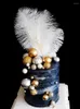 Party Supplies 10pcs Colorful Balls Cake Toppers Christmas Ball Bohemian Style Silver Golden For Birthday Baby Shower Decorations