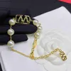 Bracelets de charme Designer de qualidade de luxo pêlos pérolas para mulheres 18K Gold Brazed Brand Fashion Copper Brass Gifts Family Casal Withpbbq