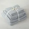 Bedding Sets Cotton Bed Sheets 4pcs Elegant Solid Color Grey Duvet Cover Set With Fitted Sheet Super Jersey Knitted Gray Linen