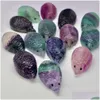 Artes e artesanato colorido natural fluorito manual Crystal Reiki Cura Espécime Quartz Decoração de Coleção5586953 Drop Deliv Dhjea